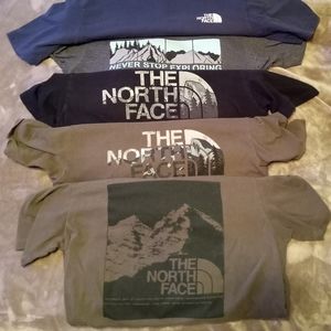 5 mens small north face tees